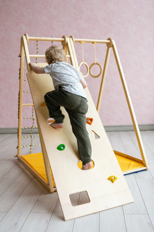 indoor home climbing wall wooden